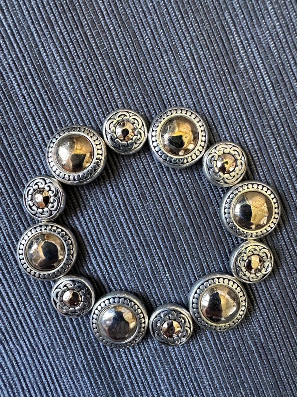 Silver and copper tone stretch bracelet. Brighton style